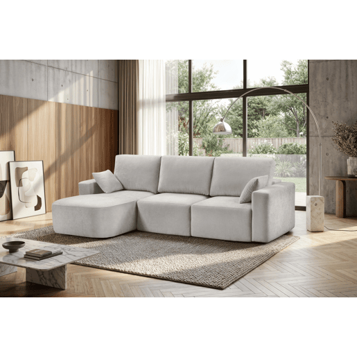 Chaise longue esquerda 234cm ROUND cor cinza claro Chaise longue esquerda 234cm ROUND cor cinza claro