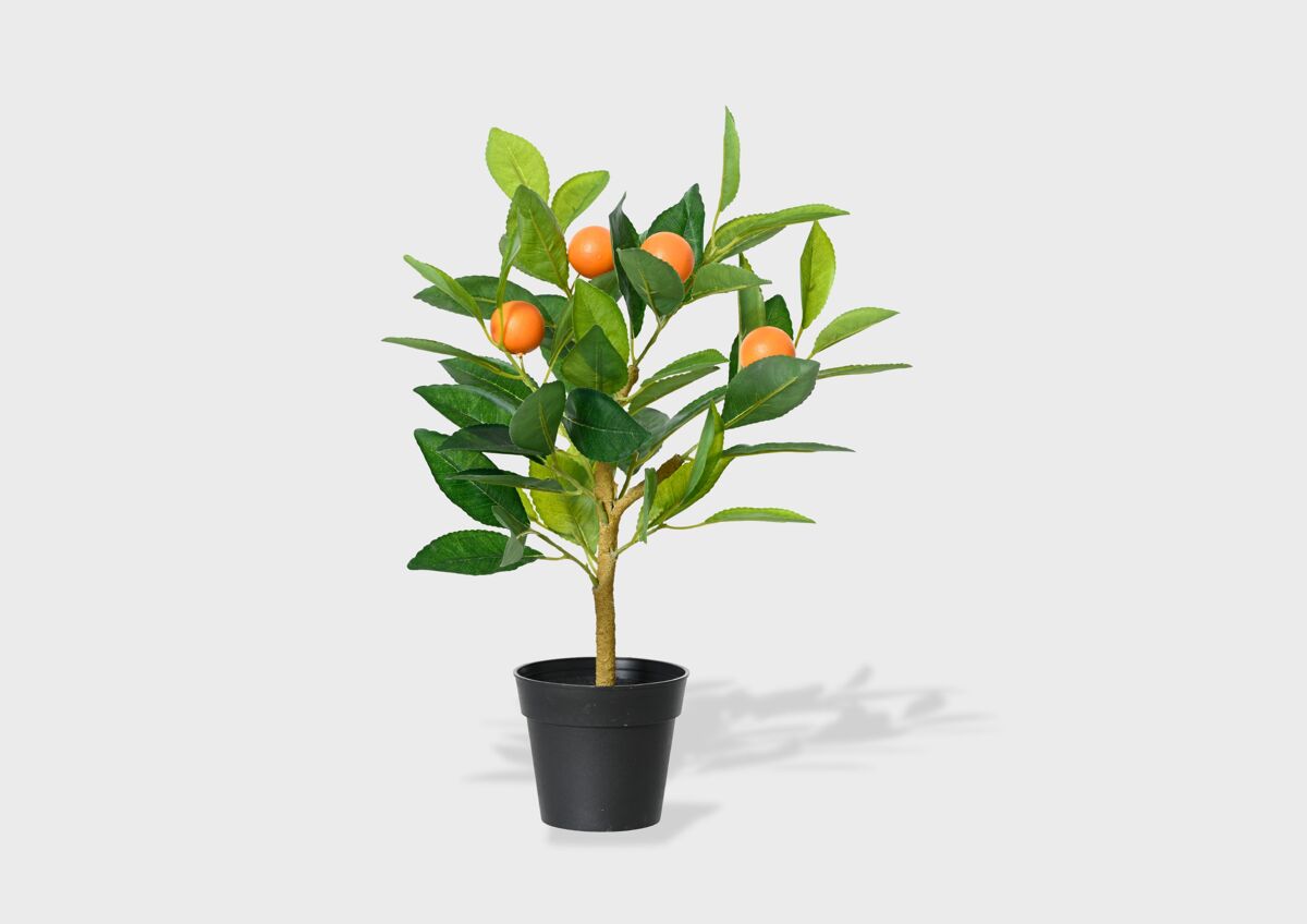 Planta floral artificial naranjo 43cm