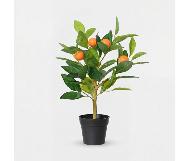 Planta floral artificial naranjo 43cm