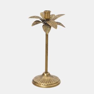 Castiçal PALM metal dourado 28,5x16,5cm