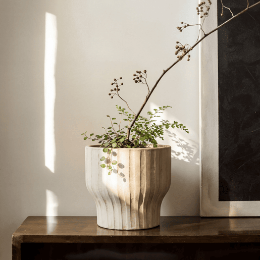 Vaso de flores COMPORTA S cerâmica branca 18x20cm