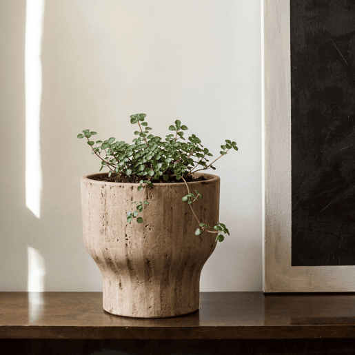 Vaso de flores COMPORTA L cerâmica castanha 29x26cm