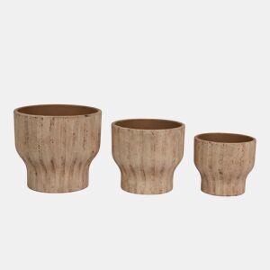 Vaso de flores COMPORTA S cerâmica castanha 18x20cm