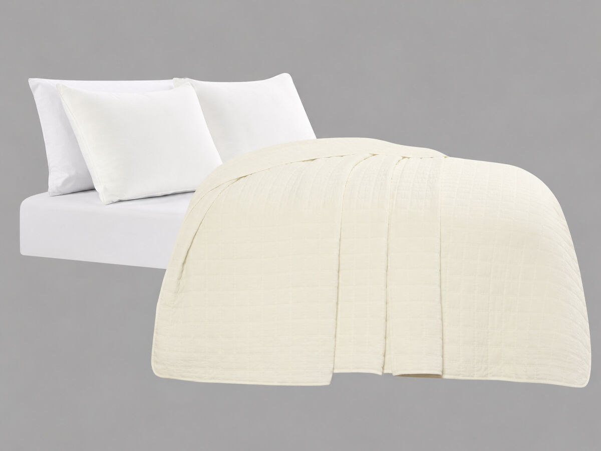 Colcha algodón boucha cama 135cm color blanco