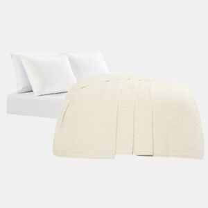 Colcha de algodão BOUCHA para cama de 135cm branco