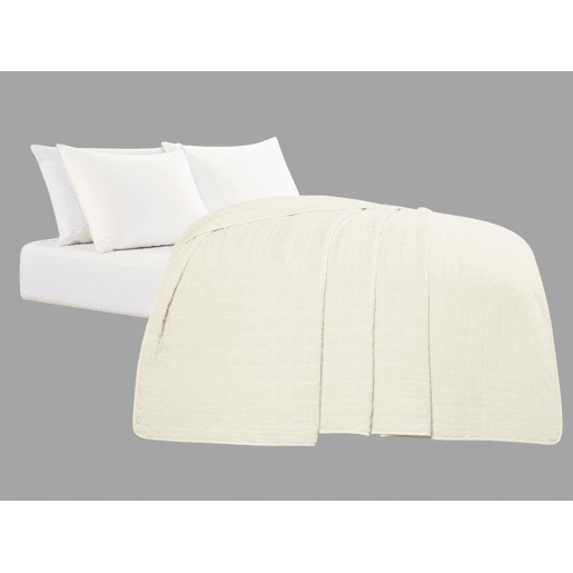 Colcha de algodão BOUCHA para cama de 150cm branco