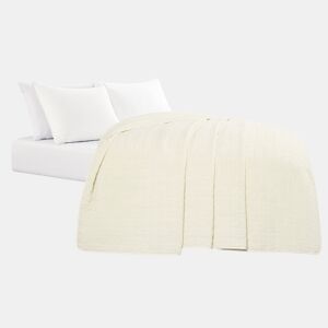 Colcha de algodão BOUCHA para cama de 150cm branco