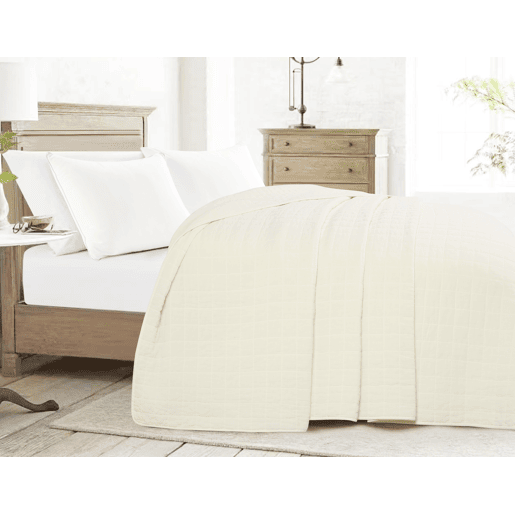 Colcha de algodão BOUCHA para cama de 150cm branco