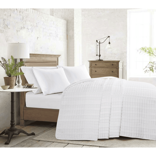 Colcha de algodão PISA para cama de 135cm branco Colcha de algodão PISA para cama de 135cm branco