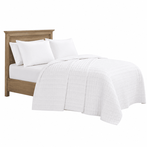Colcha de algodão PISA para cama de 150cm branco