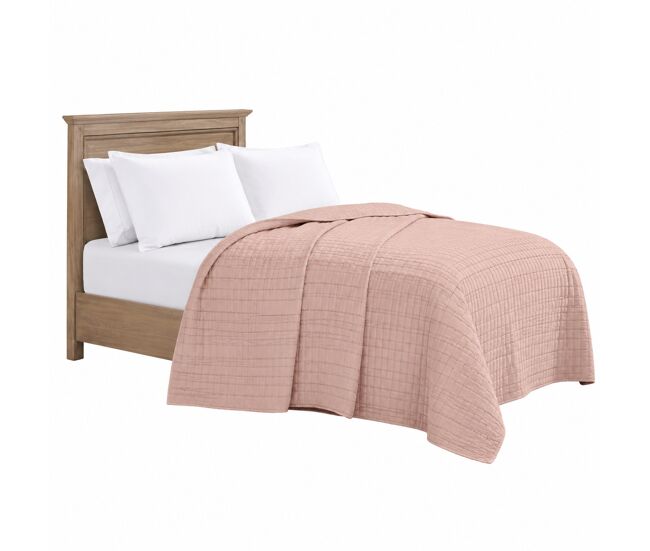 Colcha algodón pisa cama 150cm color rosa