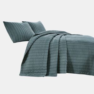Colcha de algodão VICENZA para cama de 135cm cinza
