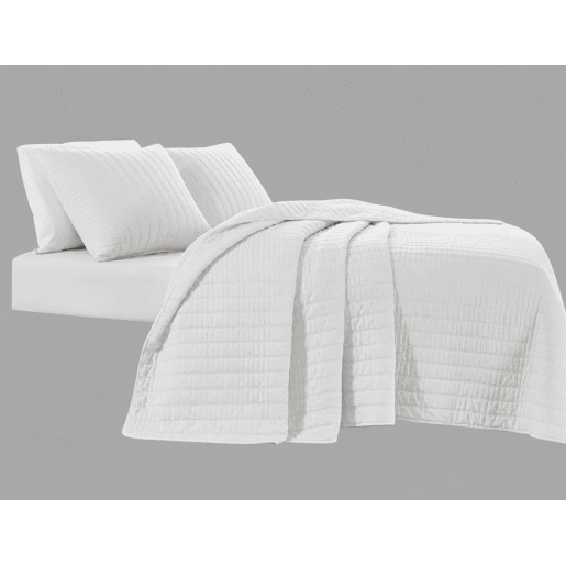 Colcha de algodão VICENZA para cama de 135cm branco