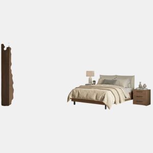 Conjunto completo de quarto TORINO 160x200cm em nogueira