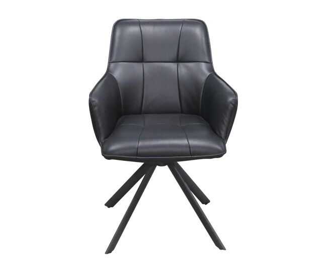 Silla de comedor giratoria negro BRIDGET