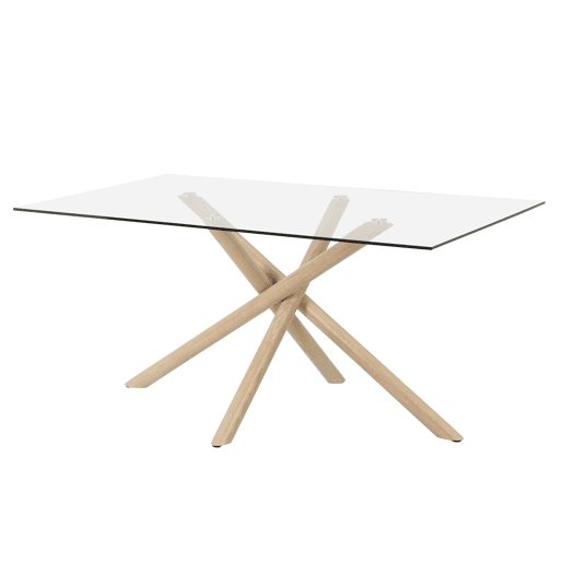 Mesa de jantar retangular DIYA em vidro