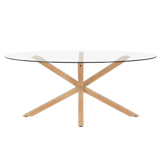 Mesa de jantar oval EVER vidro