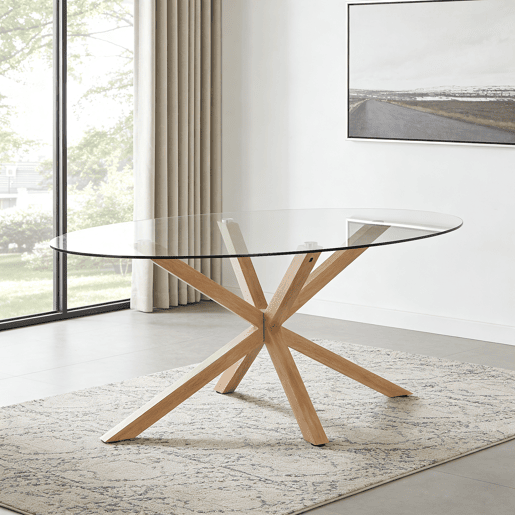 Mesa de jantar oval EVER vidro