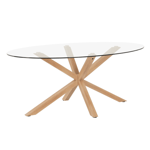 Mesa de jantar oval EVER vidro