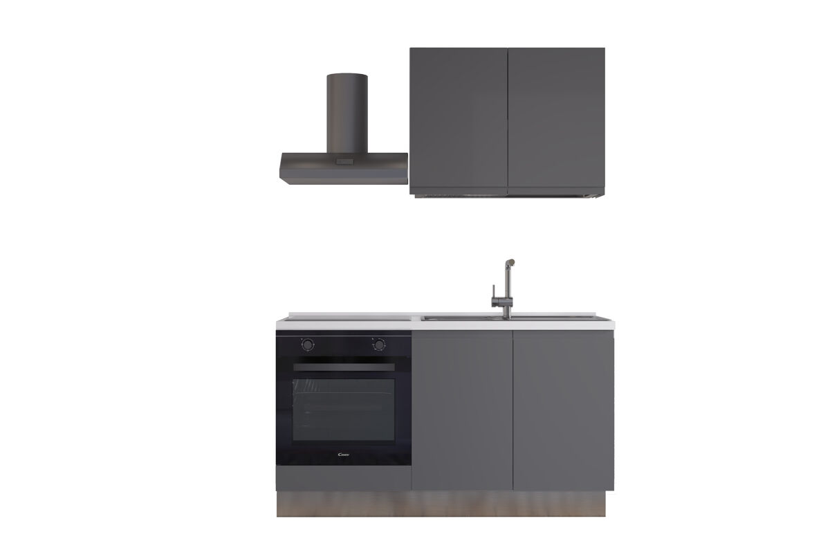 Cocina con electrodomésticos GILDA GOLA derecha Gris Oscuro