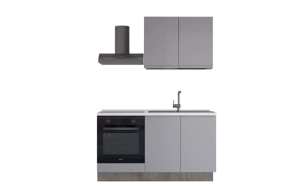 Cocina con electrodomésticos GILDA GOLA derecha Gris Claro