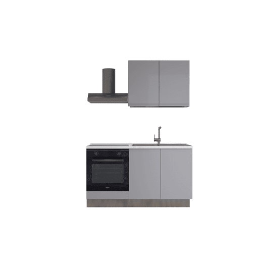 Cozinha com eletrodomésticos GILDA GOLA 150cm direita cinza claro