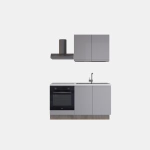 Cozinha com eletrodomésticos GILDA GOLA 150cm direita cinza claro