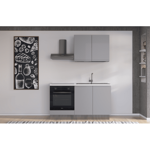 Cozinha com eletrodomésticos GILDA GOLA 150cm direita cinza claro