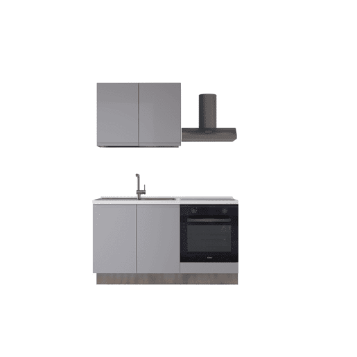 Cozinha com eletrodomésticos GILDA GOLA 150cm esquerda cinza claro