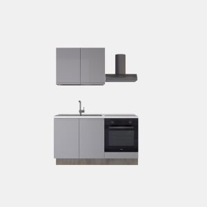 Cozinha com eletrodomésticos GILDA GOLA 150cm esquerda cinza claro