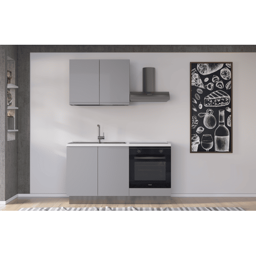 Cozinha com eletrodomésticos GILDA GOLA 150cm esquerda cinza claro