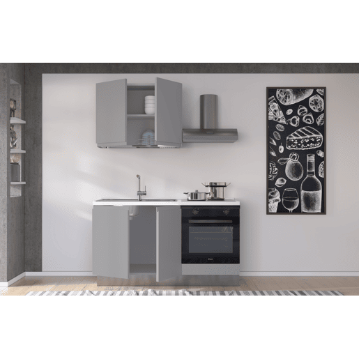 Cozinha com eletrodomésticos GILDA GOLA 150cm esquerda cinza claro