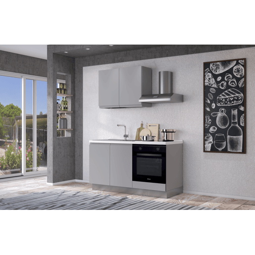 Cozinha com eletrodomésticos GILDA GOLA 150cm esquerda cinza claro