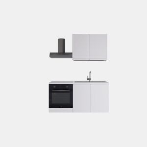 Cozinha com eletrodomésticos GILDA GOLA 150cm direita branco mate e cinza claro