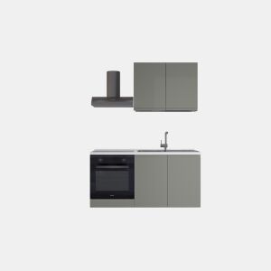 Cozinha com eletrodomésticos GILDA GOLA 150cm direita verde e cinza claro