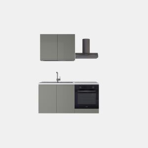 Cozinha com eletrodomésticos GILDA GOLA 150cm esquerda verde e cinza claro