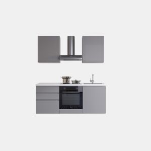 Cozinha com eletrodomésticos GILDA GOLA 180cm direita cinza claro