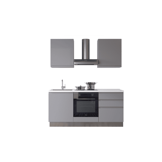 Cozinha com eletrodomésticos GILDA GOLA 180cm esquerda cinza claro