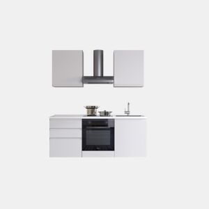 Cozinha com eletrodomésticos GILDA GOLA 180cm direita branco mate e cinza claro
