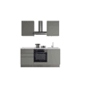 Cozinha com eletrodomésticos GILDA GOLA 180cm direita verde e cinza claro