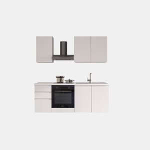 Cozinha com eletrodomésticos GILDA GOLA 195cm direita branco mate e cinza claro