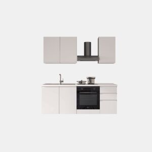Cozinha com eletrodomésticos GILDA GOLA 195cm esquerda branco mate e cinza claro