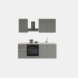 Cozinha com eletrodomésticos GILDA GOLA 195cm direita verde e cinza claro