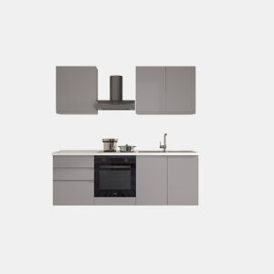 Cozinha com eletrodomésticos GILDA GOLA 210cm direita cinza claro
