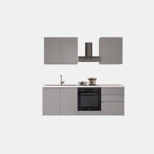 Cozinha com eletrodomésticos GILDA GOLA 210cm esquerda cinza claro
