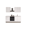 Cozinha com eletrodomésticos GILDA GOLA 210cm direita branco mate e cinza claro