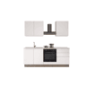 Cozinha com eletrodomésticos GILDA GOLA 210cm esquerda branco mate e cinza claro