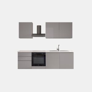Cozinha com eletrodomésticos GILDA GOLA 240cm direita cinza claro