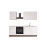 Cozinha com eletrodomésticos GILDA GOLA 240cm direita branco mate e cinza claro