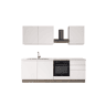 Cozinha com eletrodomésticos GILDA GOLA 240cm esquerda branco mate e cinza claro